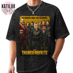 Be Careful Who You Assemble Tshirt - Marvel Thunderbolts Team T-Shirt - Thunderbolts 2025 Poster Graphic Tee