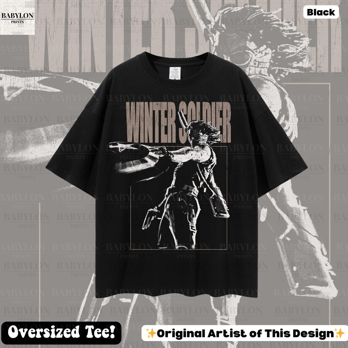 Oversized Winter Soldier Vintage Shirt, Bucky Barnes Shirt, Bucky Barnes Retro 90s Tshirt, Bucky Barnes Thunderbolts Tee Winter Soldier 1917