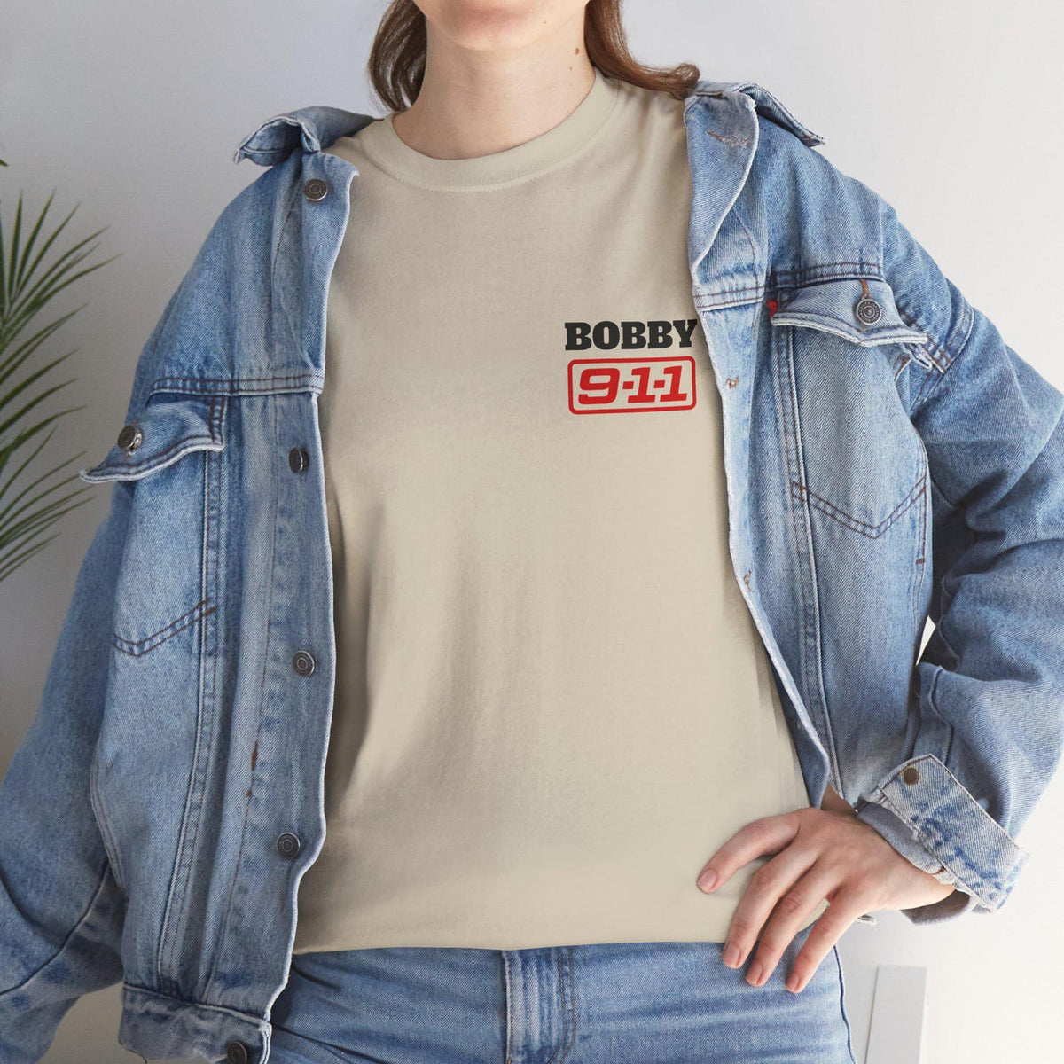 2 sided 9-1-1 Show Firefighter Tee, Unisex Heavy Cotton Tee for Firefighters, Perfect for 9-1-1 Enthusiasts, Bobby Nash, LA Fire