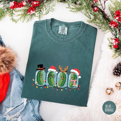 Christmas Pickle Shirt, Cute Pickle Christmas Tee, Funny Holiday Shirt, Pickle Lovers Gift, Xmas Cucumber Top, Holiday Funny Tee