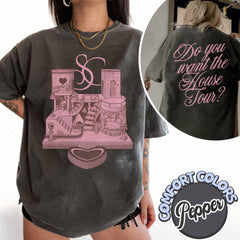House Tour Shirt, Comfort Colors Fandom Merch Tee, Aesthetic Oversized Fan T-shirt, Double Sided Sabrina's House Tour Gift'4398453171
