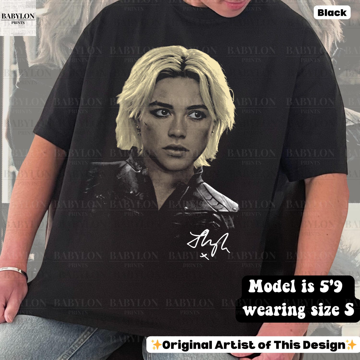 Oversized Yelena Belova T-Shirt Thunderbolts Marvel MCU Movie Shirt Disney Sweatshirt Florence Pugh Signature Gift Black Widow Marvel Tee
