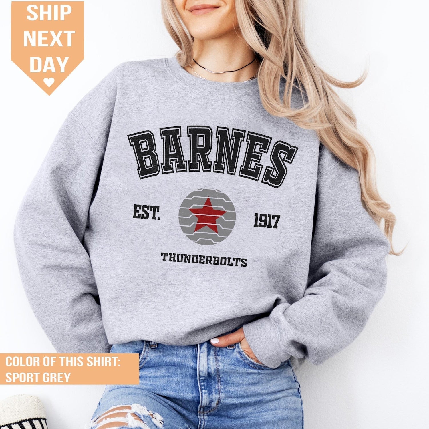 Barnes Est 1917 Crewneck Sweatshirt, Thunderbolts, Avengers 2025, Avengers Sweatshirt, Marvel Shirt, Bucky Barnes Winter Soldier, Captain