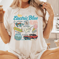 Mr Electric Blue Funny Graphic Shirt Vintage 90s Style Top Trendy Graphic Tee Retro Americana T-Shirt Music Lover Gift Gift for Him Her'4371346886