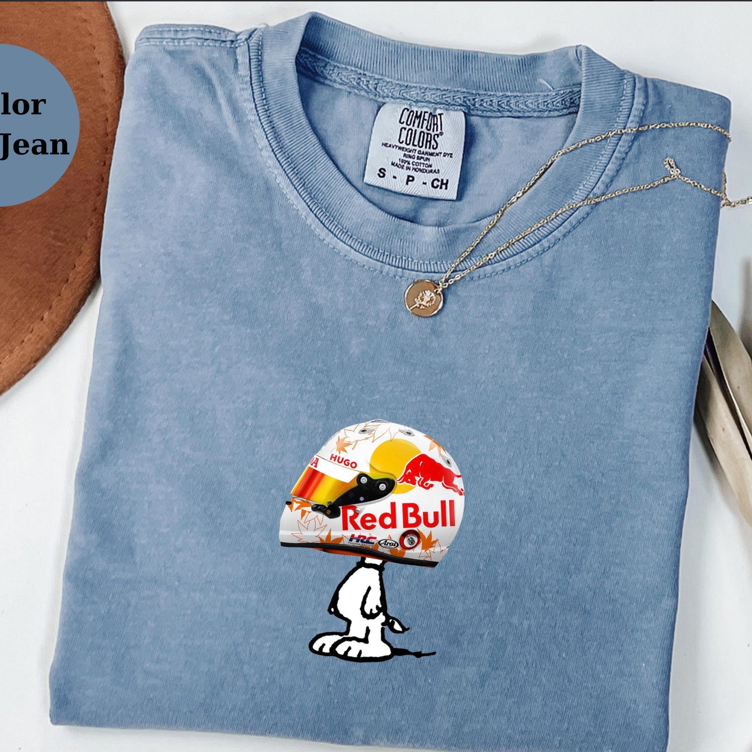 Yuki Tsunoda Racing Helmet Snoopy Shirt, Funny F1 Fan Crewneck, Cartoon Racer Top, Motorsport Gift, Comfort Colors Unisex Shirt