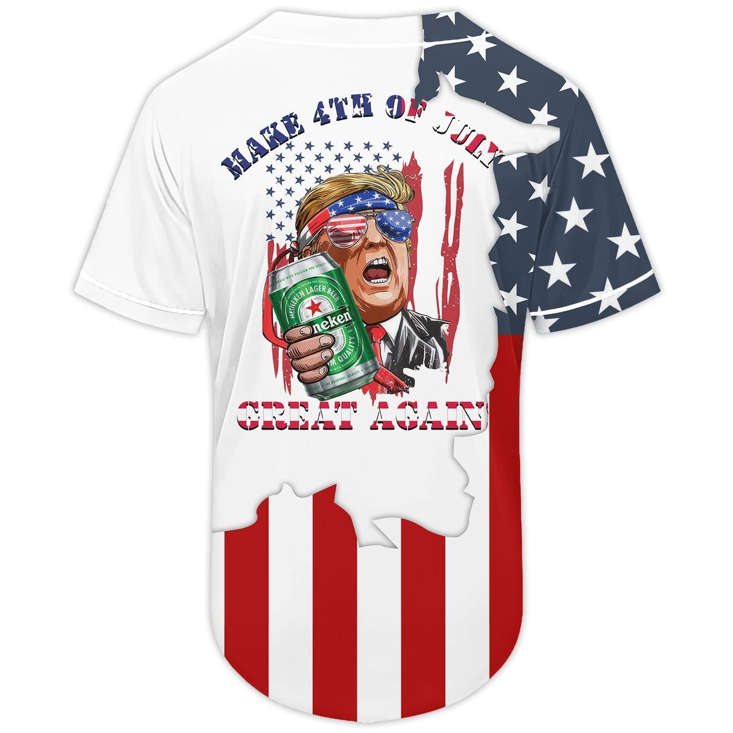 Heineken Donald Trump Independence Day Baseball Jersey - Shirt King