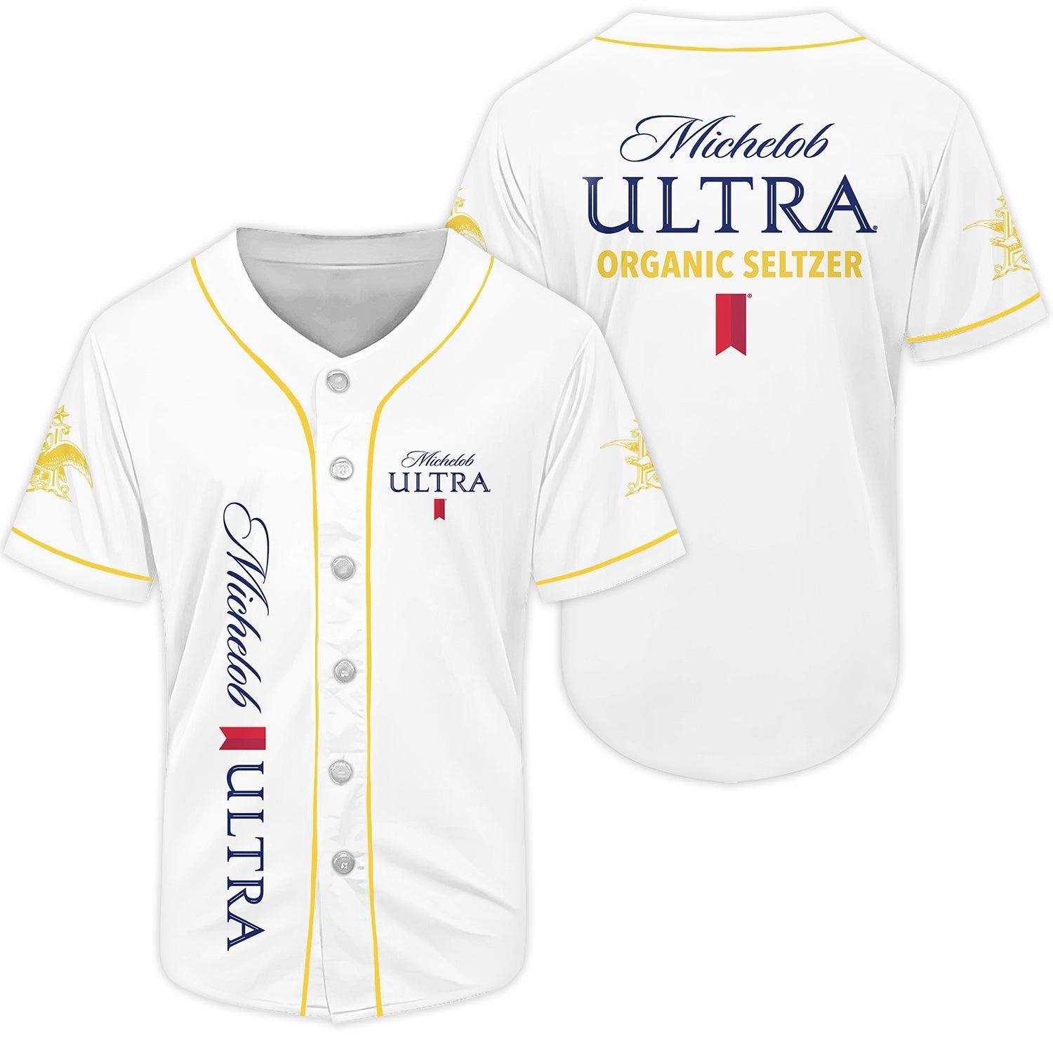 Michelob Ultra White Baseball Jersey - Shirt King