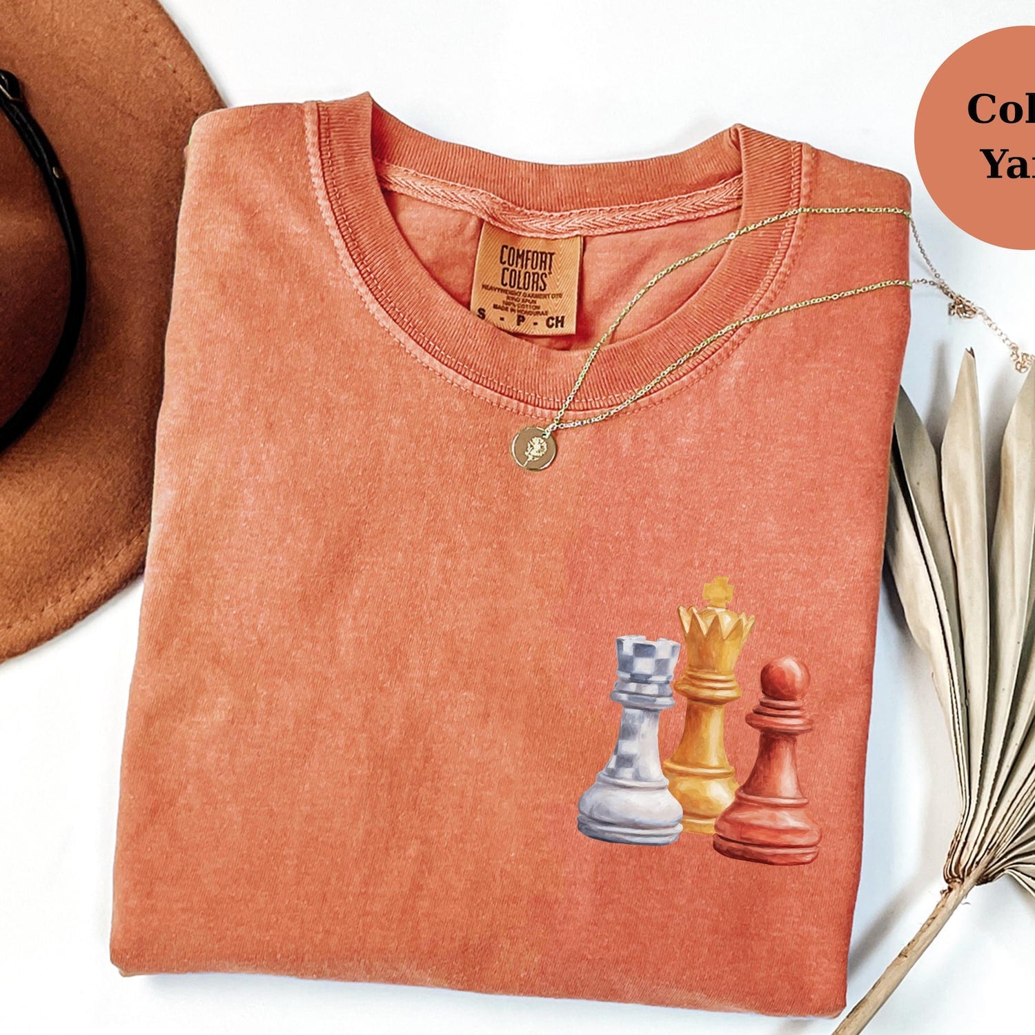 Chess Pieces T-Shirt, Colorful Chess King Queen Rook Pawn Tee