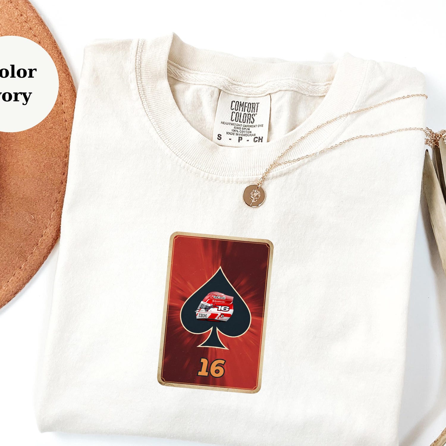 Charles Leclerc Ace Card F1 Tee, Racing Shirt, Formula 1 Fan Gift, Ferrari Race Tee, Driver Helmet Top, F1 Lover Christmas Shirt