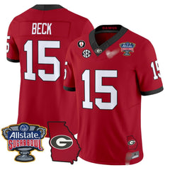 G.Bulldogs #15 Carson Beck 2024 Sugar Bowl & Georgia Map Patch Limited Jersey
