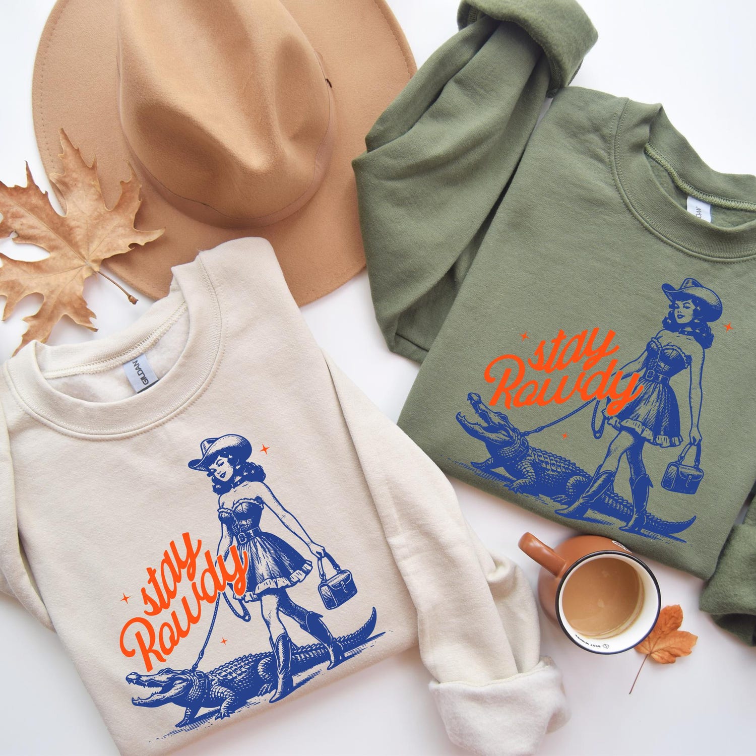 Stay Rowdy Shirt, Cowgirl with Alligator Sweatshirt, Say Howdy Get Rowdy Tshirt, Western Sweater, Country Girl Bachelorette Party Crewneck'1855962040