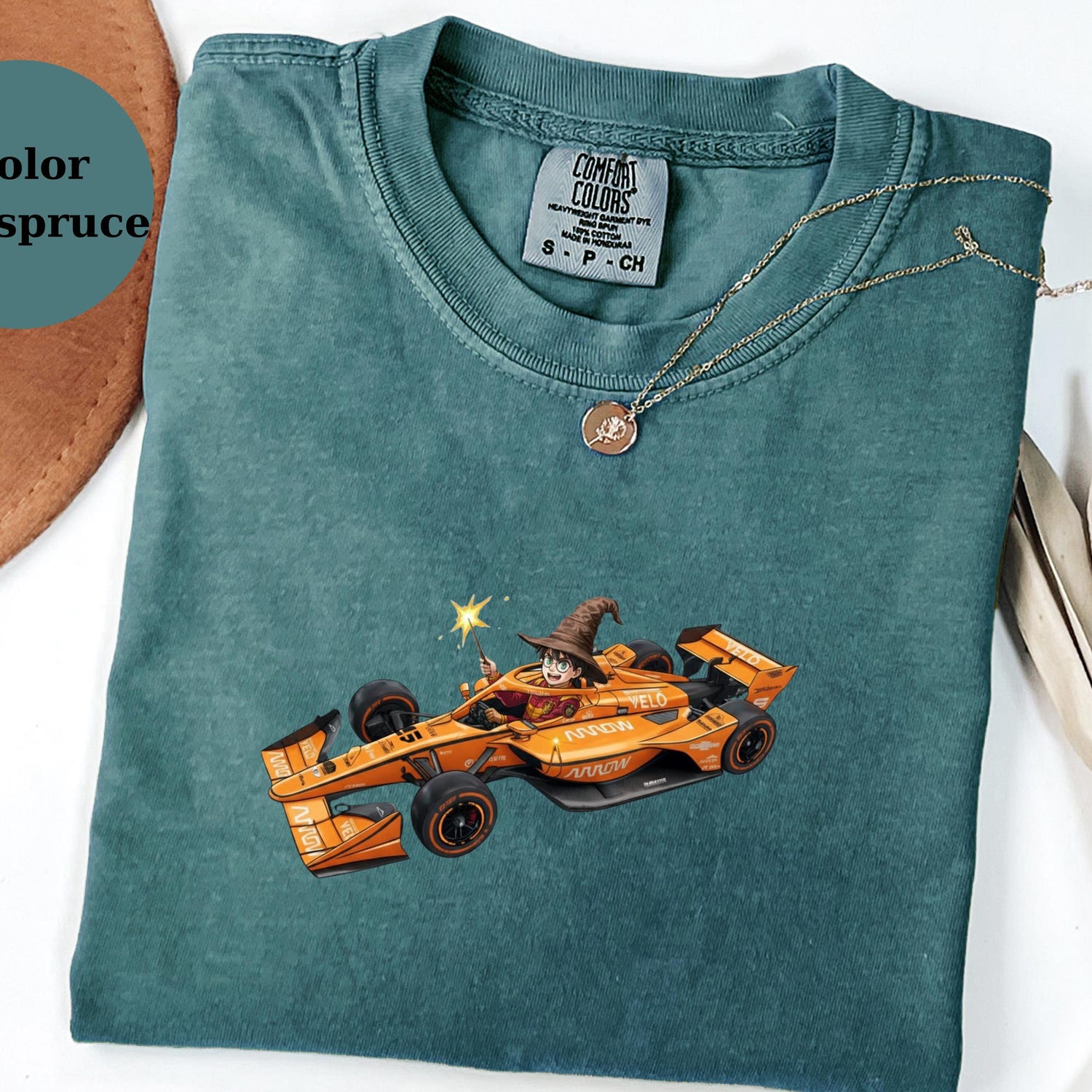 Harry Potter Wizard Racing Car Tee, Magic Racer Shirt, Fantasy F1 Tee Gift, Wizard Driver T-Shirt, McLaren Fan Tee, Unique Racing Top