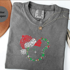 Comfort Colors Christmas Mickey Shirt, Sparkle Holiday Crewneck, Disney Inspired Christmas Shirt, Cute Festive Unisex Top