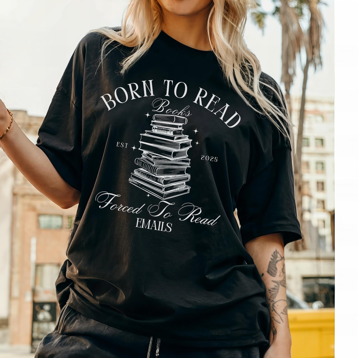 Born To Read Books Forced To Read Emails Shirt Funny Reader Book Addict Book Lover Bookish Gift Enemies To Lovers Booktok Smut Shirt Reader