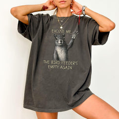 Funny Squirrel Shirt for Bird Lovers,  Bird Feeders Empty Again Tee, Hummingbirds Feeder Gift, Bird Feeder T shirt, Retro Squirrel T-shirt