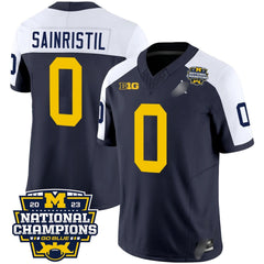 M.Wolverines #0 Mike Sainristil 2023 National Champions Patch Fan Jersey