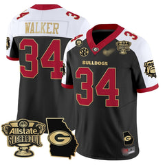 G.Bulldogs #34 Herschel Walker 2024 Sugar Bowl & Georgia Map Patch Limited Jersey