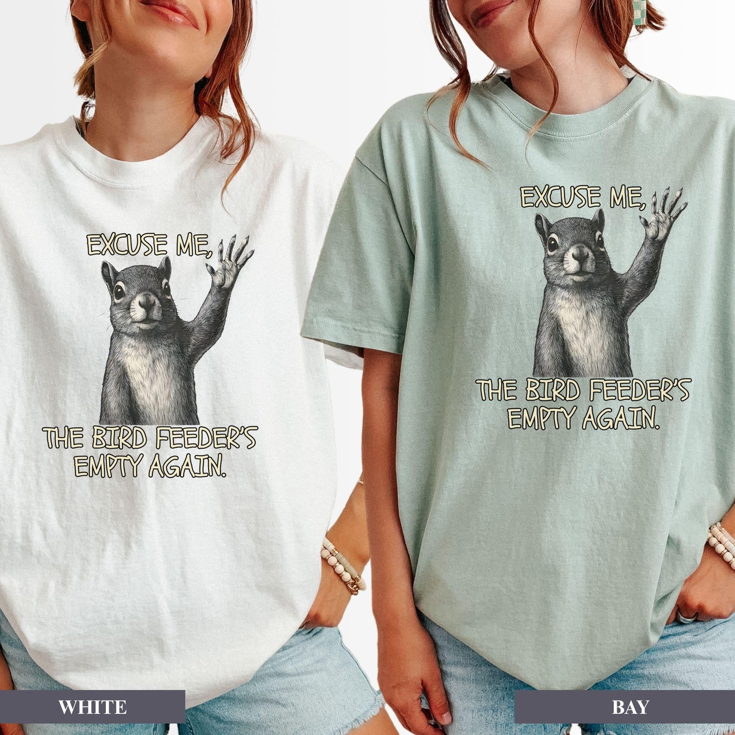 Funny Squirrel Shirt for Bird Lovers,  Bird Feeders Empty Again Tee, Hummingbirds Feeder Gift, Bird Feeder T shirt, Retro Squirrel T-shirt