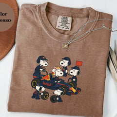Snoopy Red Bull Pit Crew Shirt, Racing Fan Tee, Formula 1 Mechanic T-Shirt, F1 Race Lover Gift, Motorsport Fan Apparel