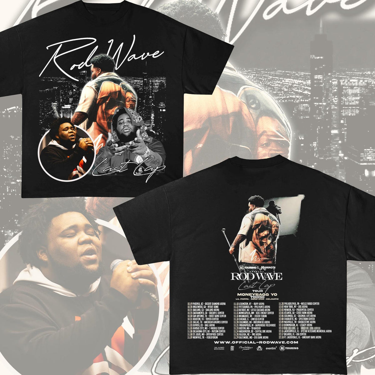 ROD WAVE T-Shirt 2 sided | Last Lap Tour | Hip Hop Tee
