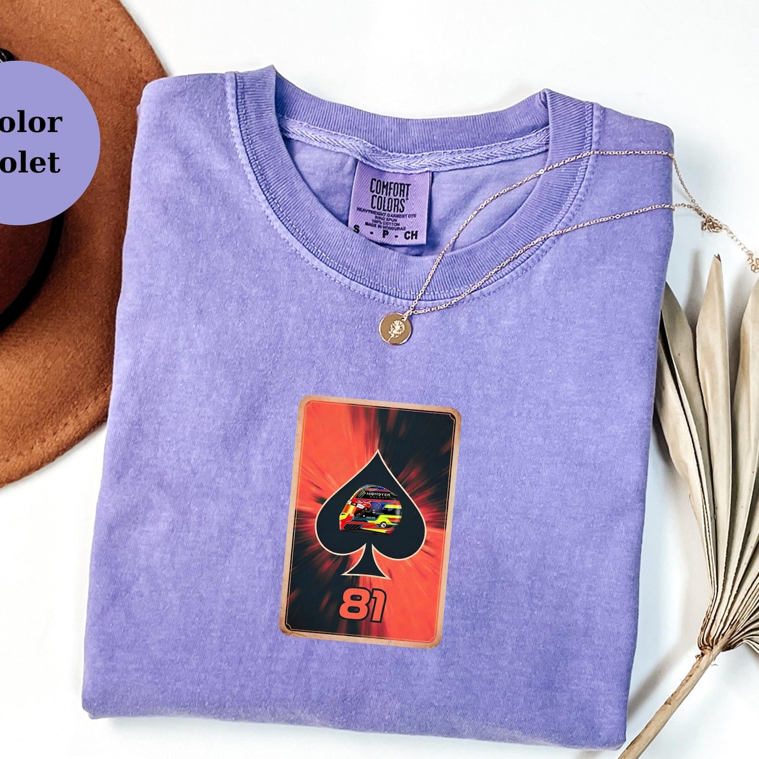 Oscar Piastri Ace Card F1 Tee, Racing Shirt, Formula 1 Fan Gift, McLaren Race Tee, Driver Helmet Top, F1 Lover Christmas Shirt