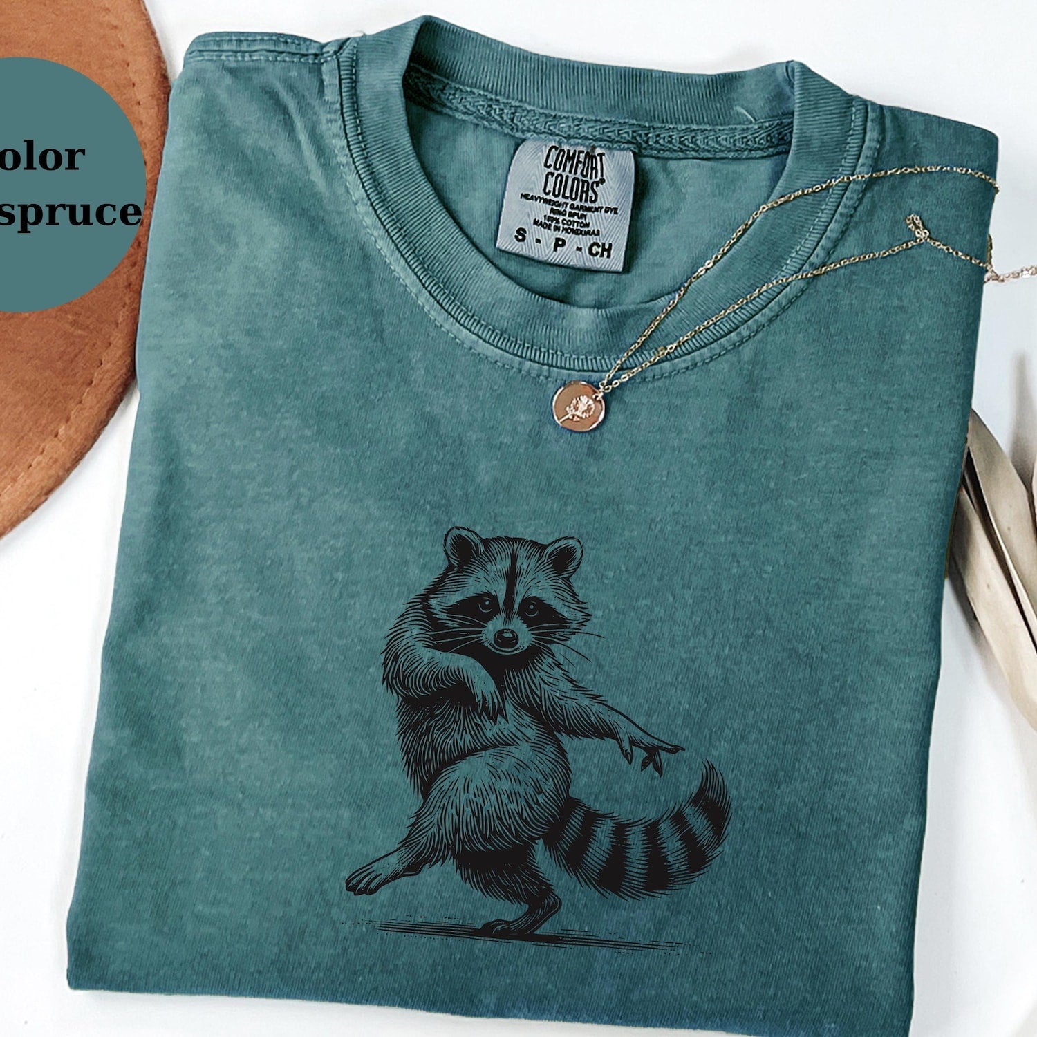 Dancing Raccoon T-Shirt, Vintage Woodland Animal Tee
