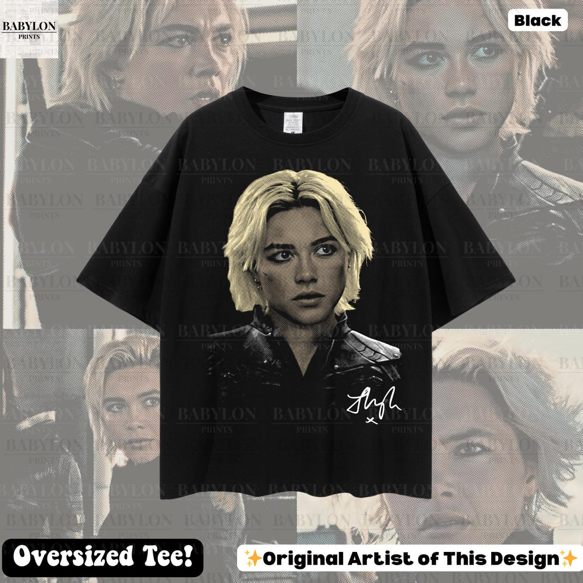 Oversized Yelena Belova T-Shirt Thunderbolts Marvel MCU Movie Shirt Disney Sweatshirt Florence Pugh Signature Gift Black Widow Marvel Tee