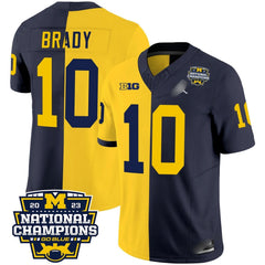 M.Wolverines #10 Tom Brady 2023 National Champions Patch Fan Jersey