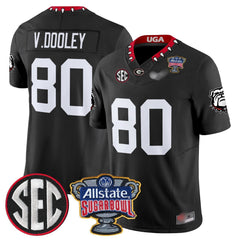 G.Bulldogs #80 Vince Dooley Sugar Bowl & SEC Patch Limited Jersey