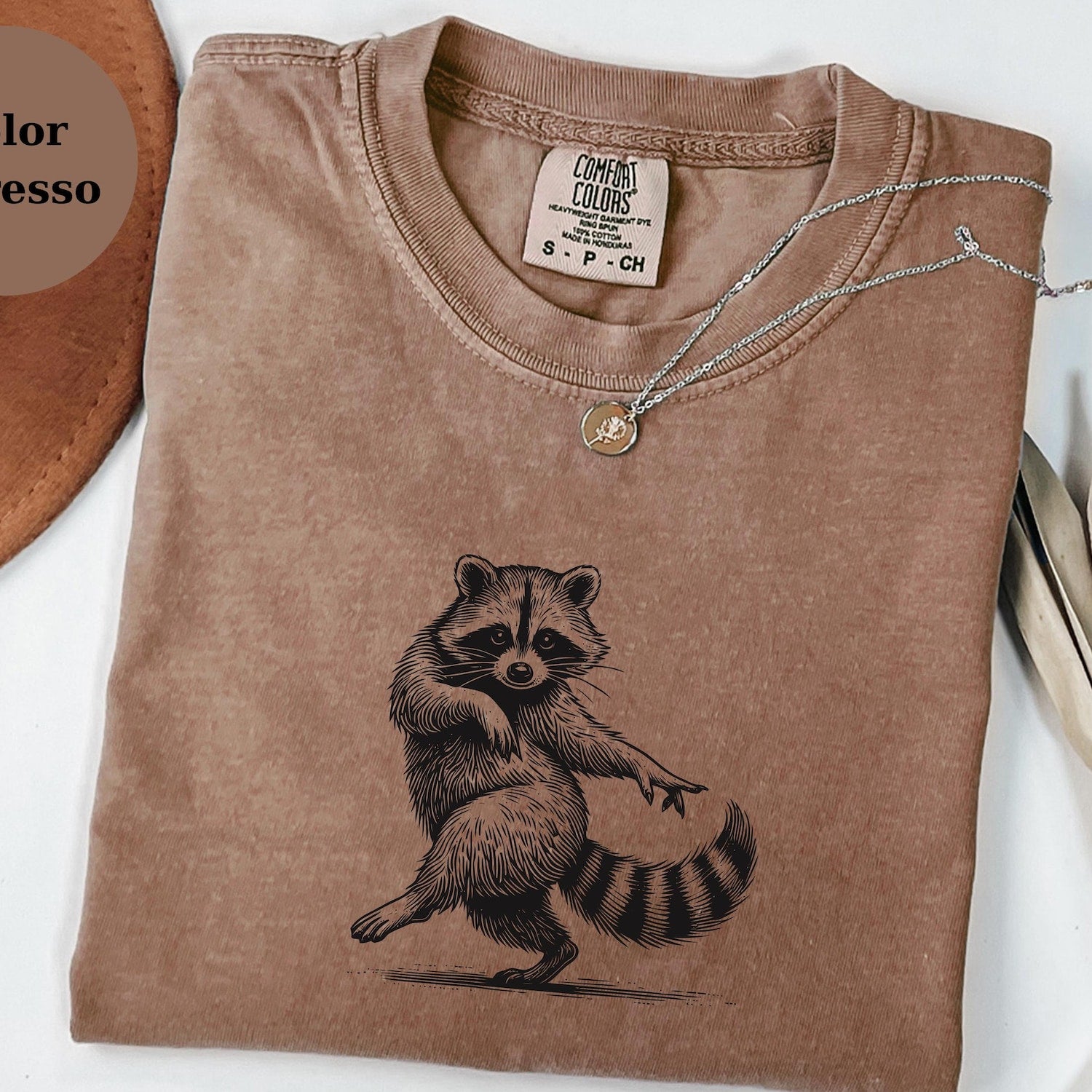 Dancing Raccoon T-Shirt, Vintage Woodland Animal Tee
