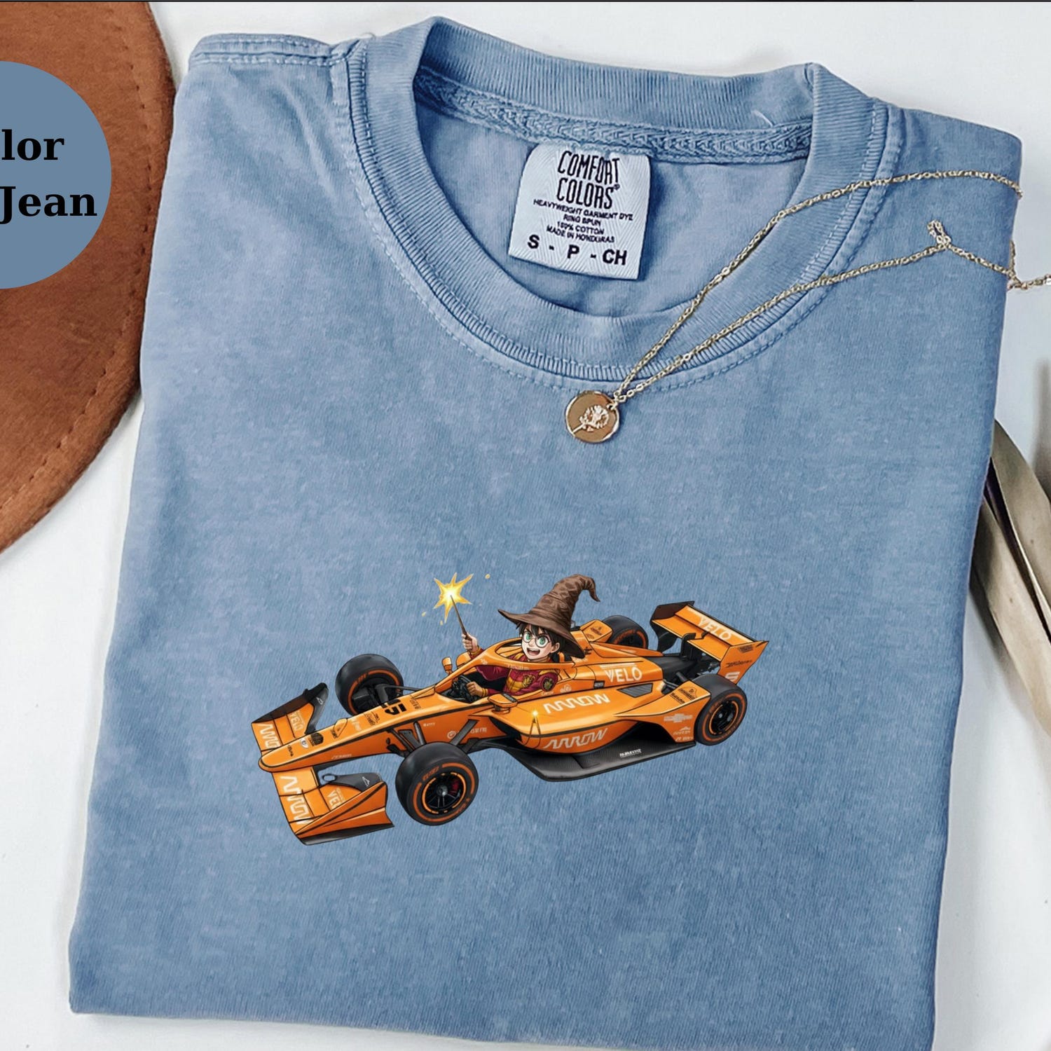 Harry Potter Wizard Racing Car Tee, Magic Racer Shirt, Fantasy F1 Tee Gift, Wizard Driver T-Shirt, McLaren Fan Tee, Unique Racing Top