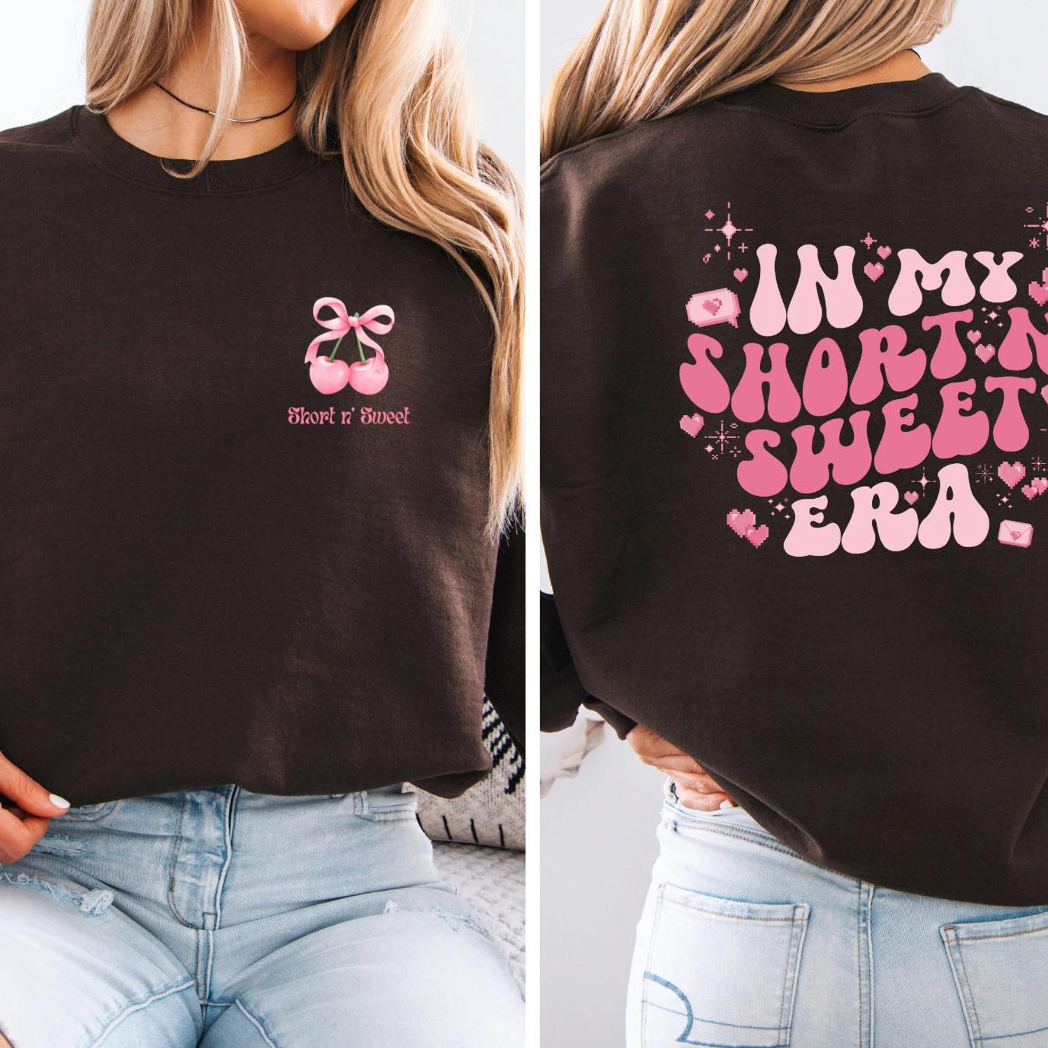 Short N Sweet Sweatshirt,  In My short Girl Era Sweatshirt, Short and Sweet Cherry Sweatshirt, Short Women Shirt, Concert Shirt