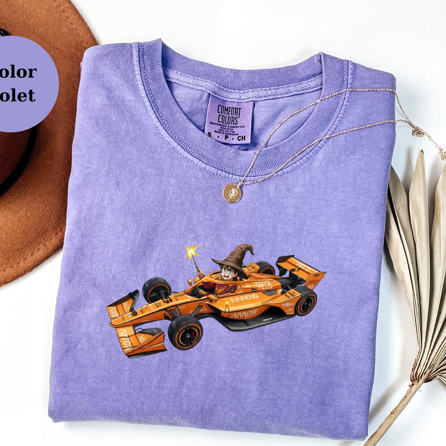 Harry Potter Wizard Racing Car Tee, Magic Racer Shirt, Fantasy F1 Tee Gift, Wizard Driver T-Shirt, McLaren Fan Tee, Unique Racing Top