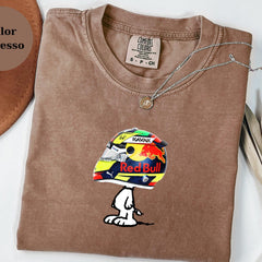 Sergio P�rez Racing Helmet Snoopy Shirt, Funny F1 Fan Crewneck, Cartoon Racer Top, Motorsport Gift, Comfort Colors Unisex Shirt
