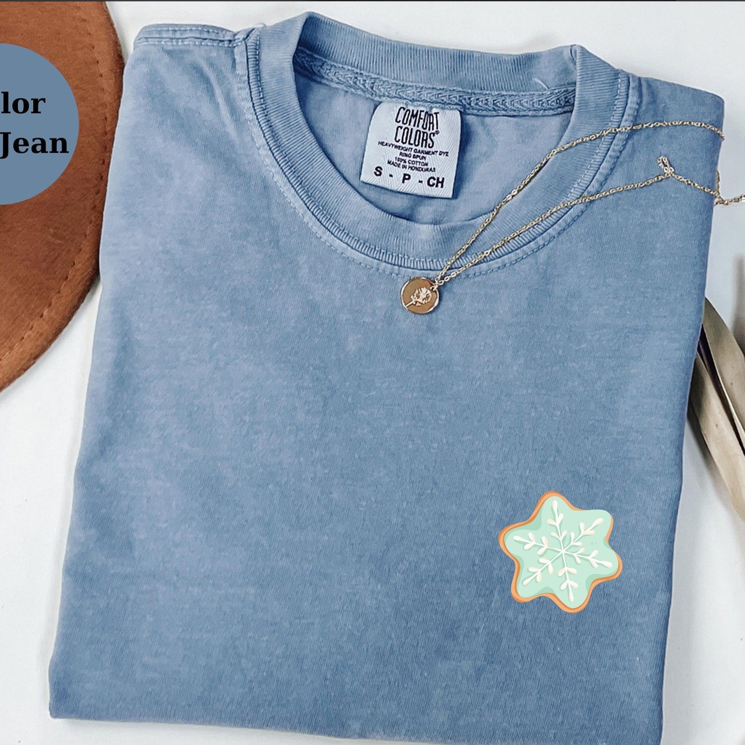 Snowflake Cookie T-Shirt, Cute Winter Christmas Cookie Tee