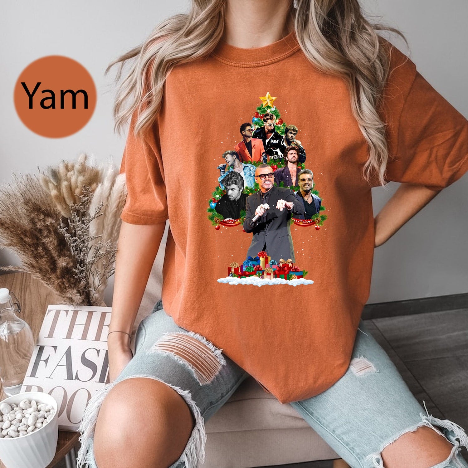 George Michael Christmas Tree Comfort Colors T-Shirt'1551915426