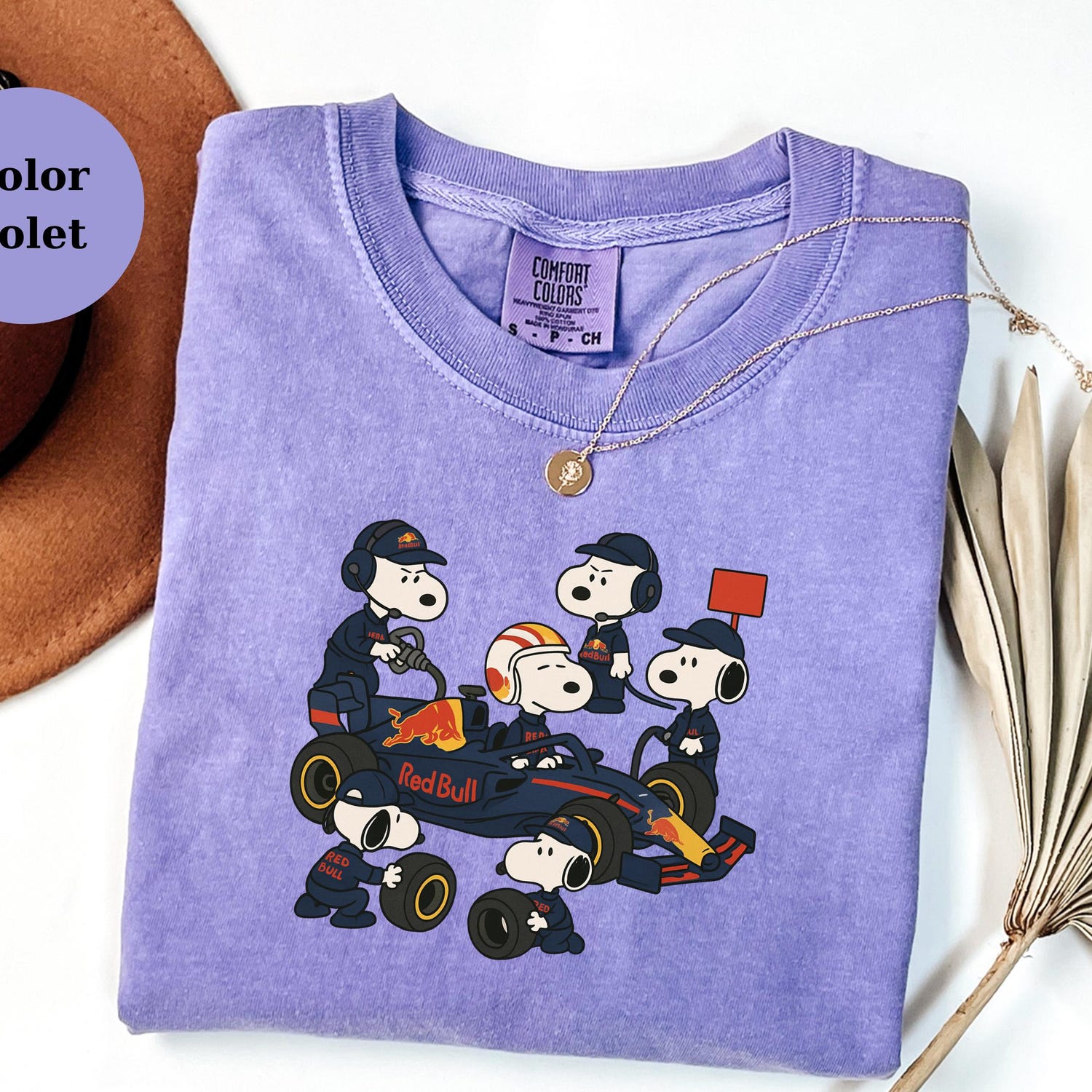 Snoopy Red Bull Pit Crew Shirt, Racing Fan Tee, Formula 1 Mechanic T-Shirt, F1 Race Lover Gift, Motorsport Fan Apparel