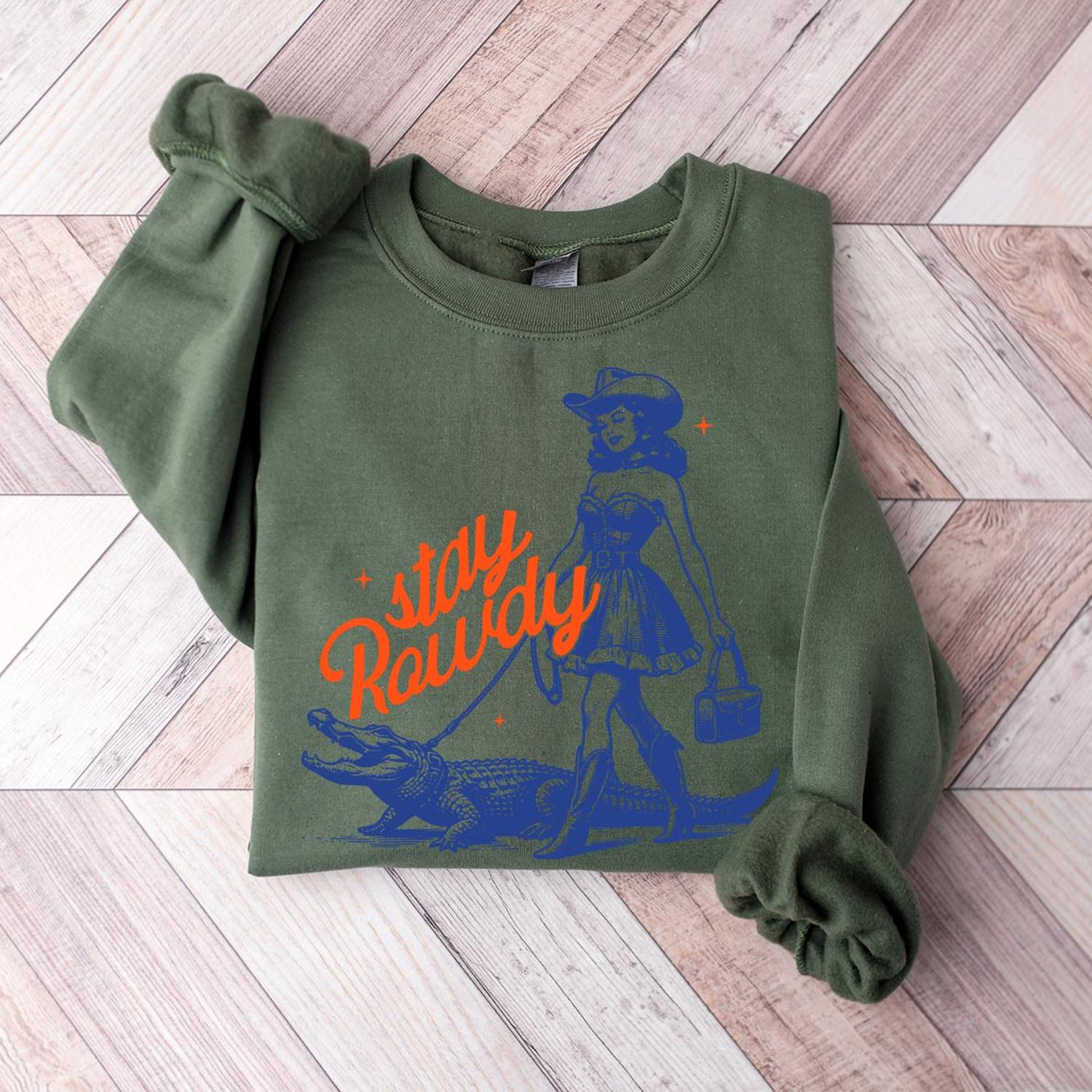 Stay Rowdy Shirt, Cowgirl with Alligator Sweatshirt, Say Howdy Get Rowdy Tshirt, Western Sweater, Country Girl Bachelorette Party Crewneck'1855962040