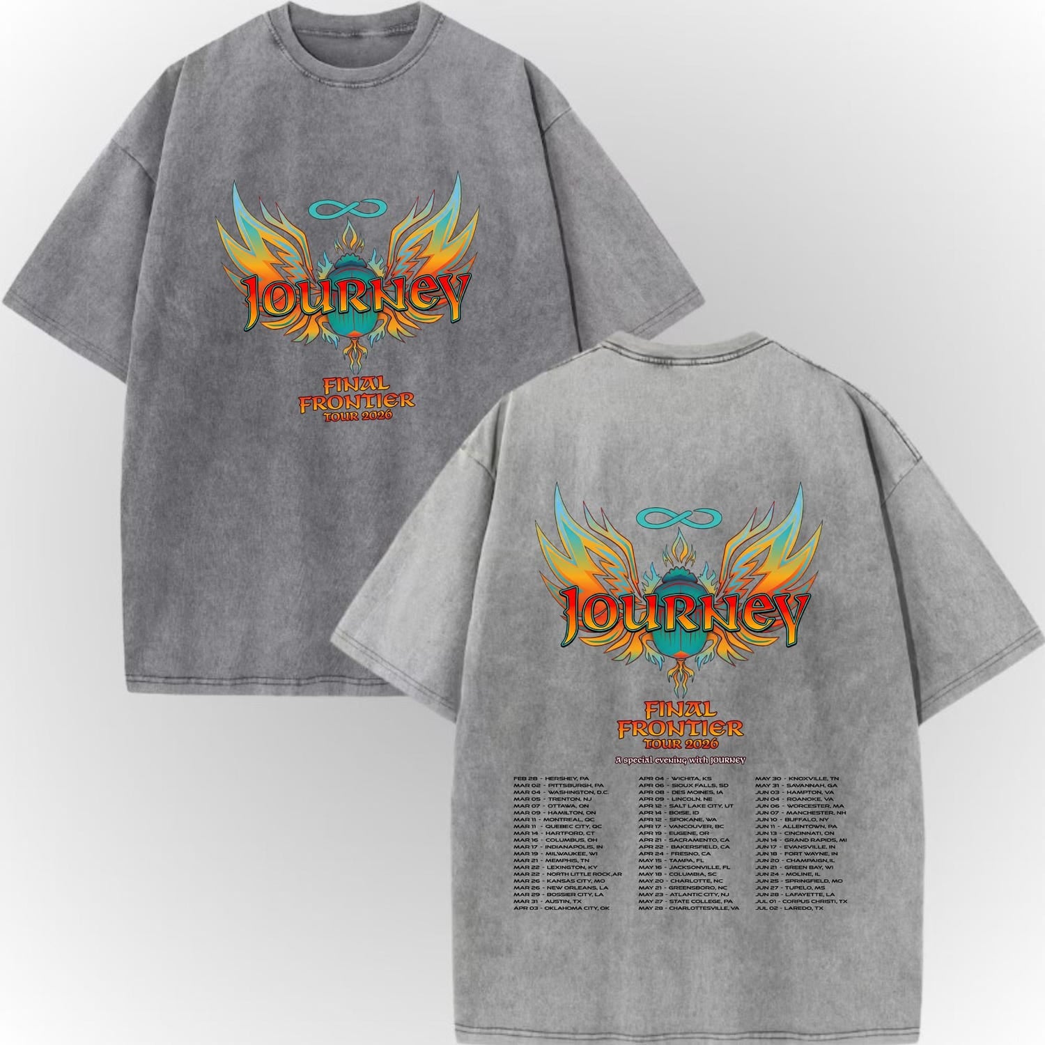 Final Frontier Tour 2026 Shirts Journey Band Vintage Washed Shirt'4417458951
