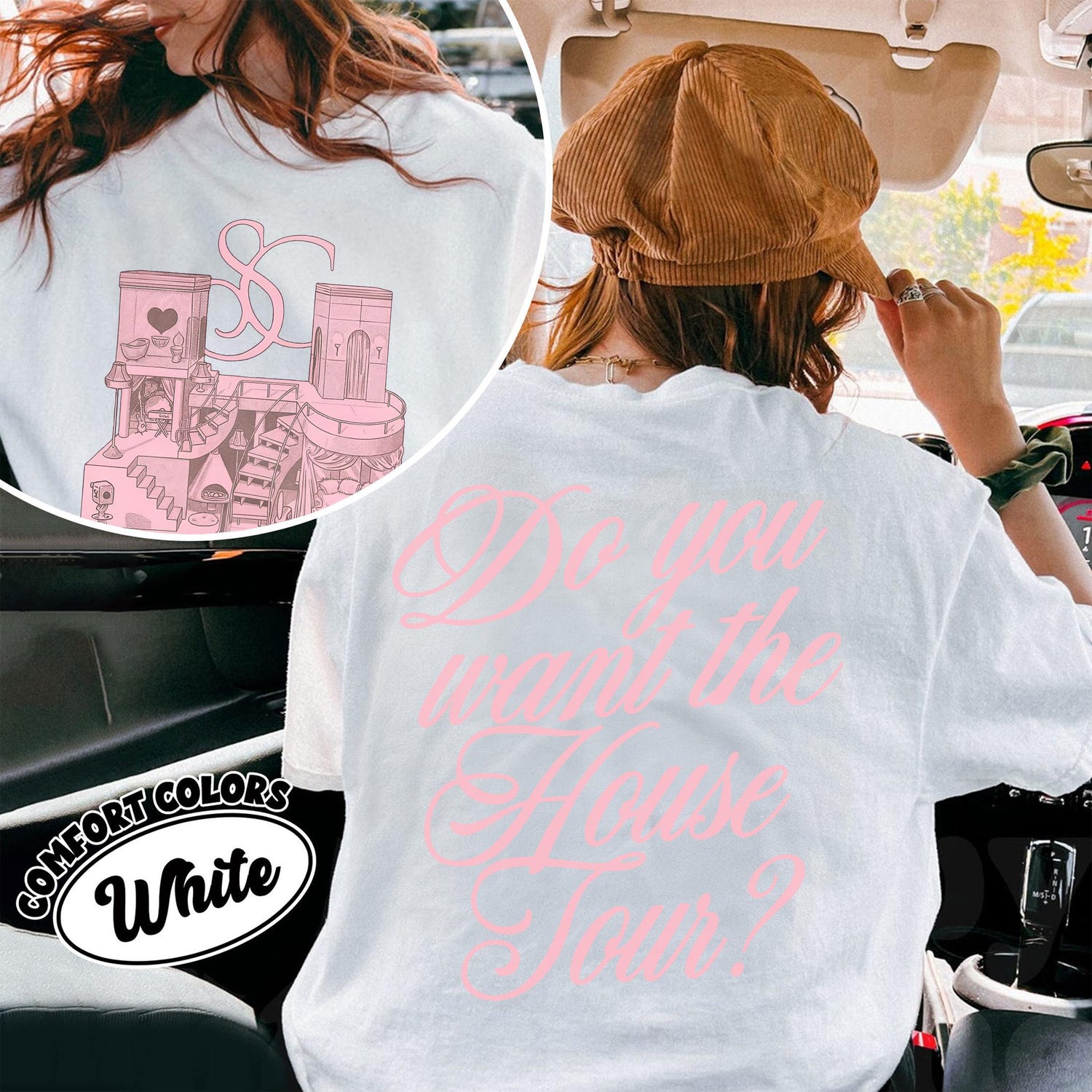 House Tour Shirt, Comfort Colors Fandom Merch Tee, Aesthetic Oversized Fan T-shirt, Double Sided Sabrina's House Tour Gift'4398453171