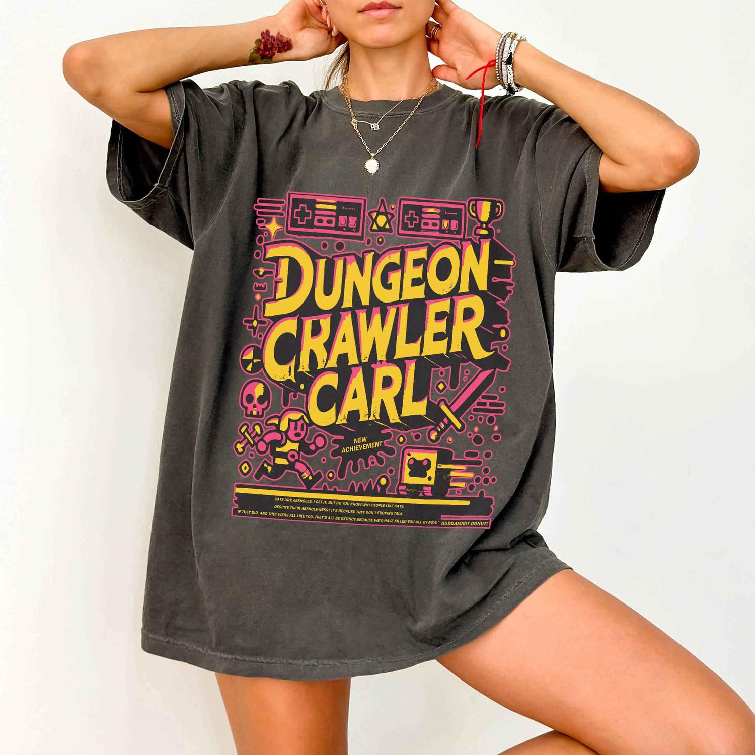 Comfort Colors New Achievement Dungeon Crawler Carl Shirt, LitRPG BookTok, Gift for Reader, Fantasy Science Fiction Book Lover Donut