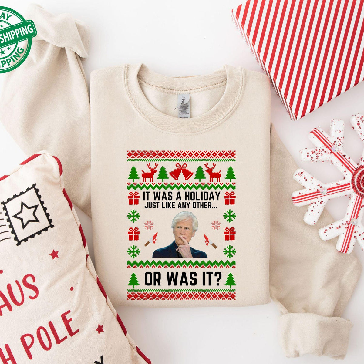 True Crime Ugly Christmas Sweater Party Sweatshirt, Funny Christmas Sweatshirt, Funny Christmas Sweatshirt, Christmas Hoodie Party'4386135347