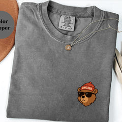 Chicago Football Shirt, Game Day Bear T-Shirt, Football Fan Sports Gift, Unisex Comfort Colors Tee For Men, Women