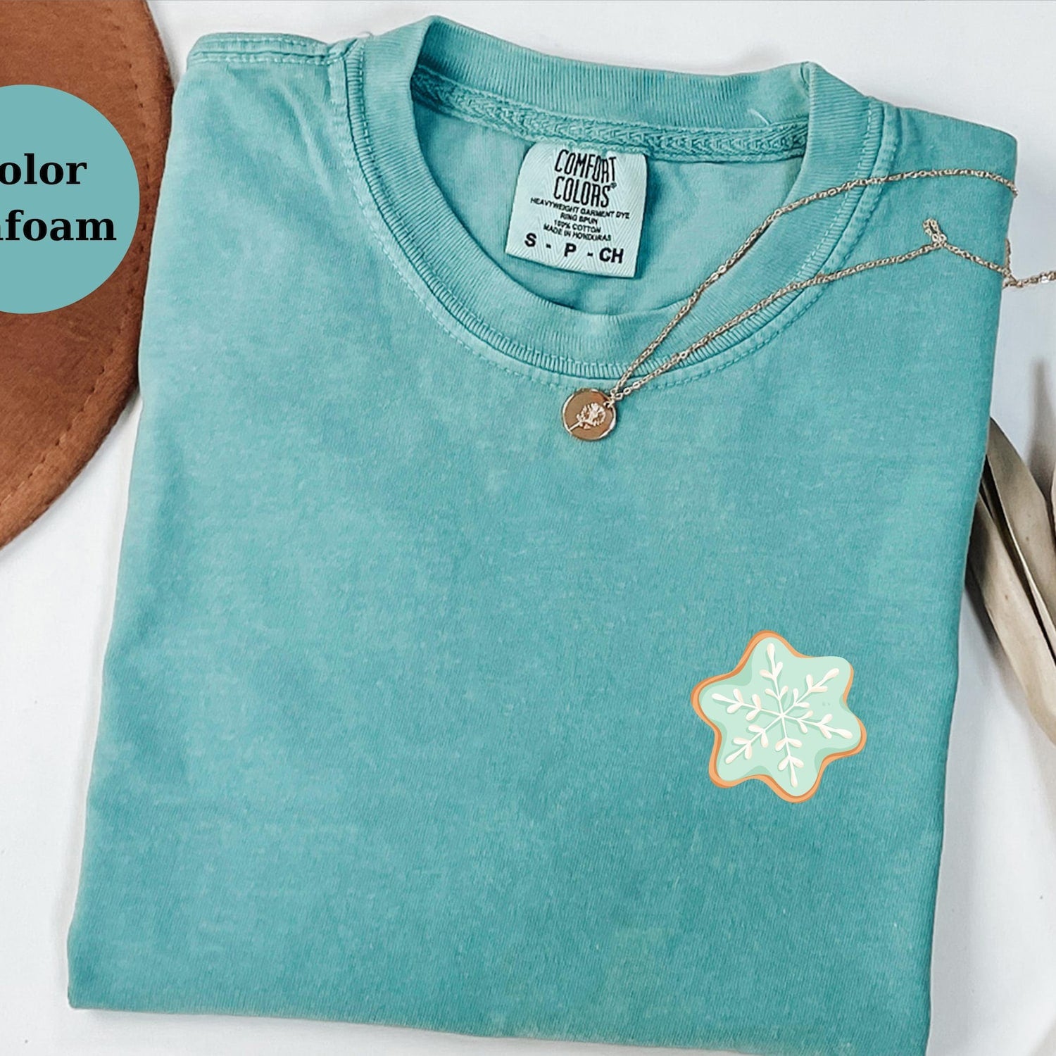 Snowflake Cookie T-Shirt, Cute Winter Christmas Cookie Tee