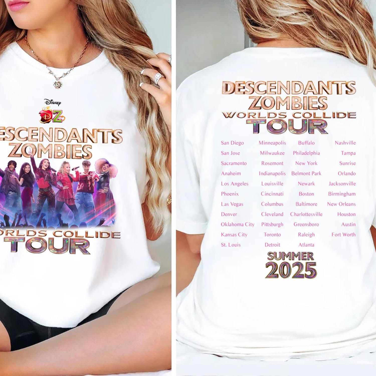 Descendants zombies worlds collide tour the rise of red characters summer music festival 2025 concert tee family trip Epcot outfit'4337774011