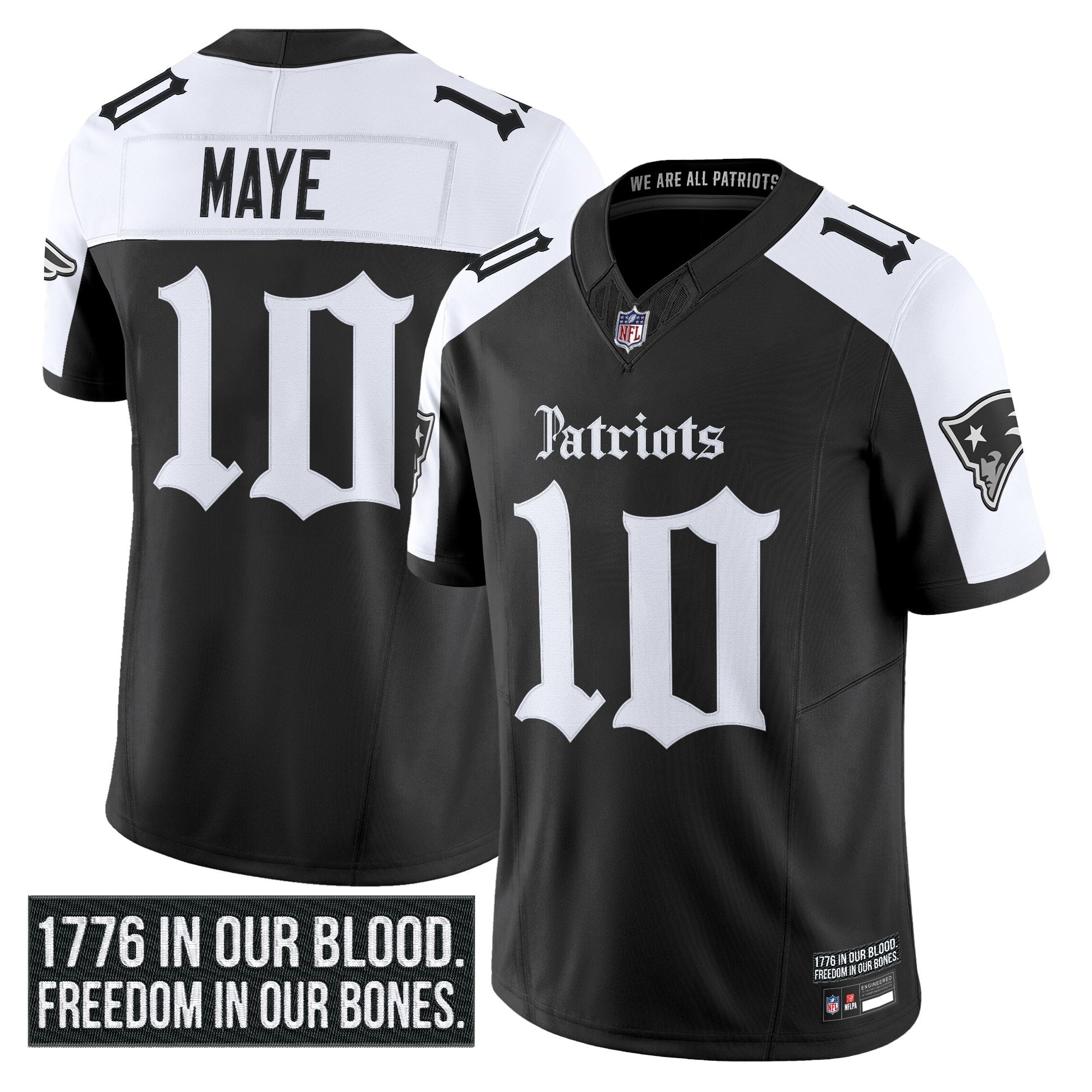N.E Patriots #10 Drake Maye ‘Gothic Revolution Edition’ Limited Jersey