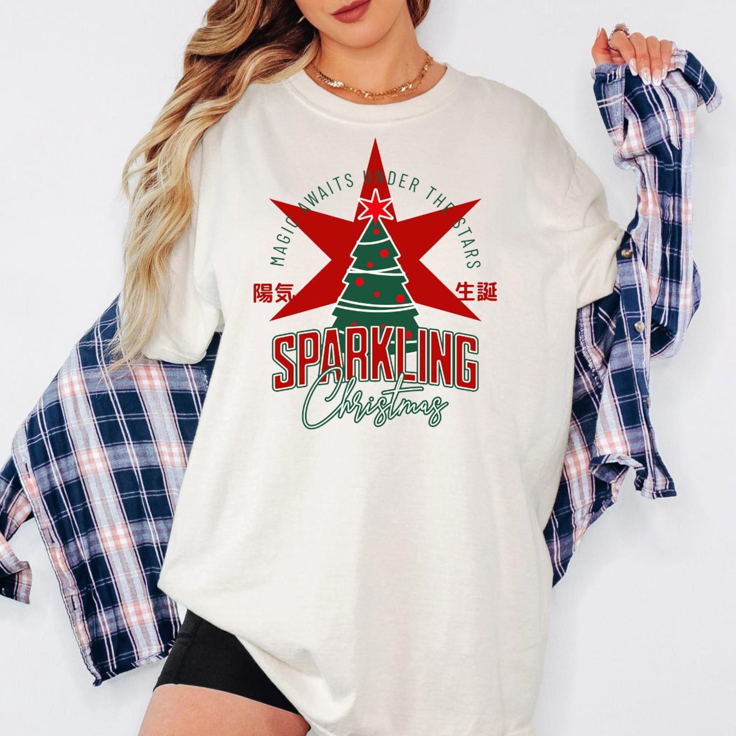 Sparkling Christmas Sweatshirt, Retro Xmas Tree Shirt, Festive Holiday Pullover, Vintage Christmas Graphic Tee, Unisex Winter Gift