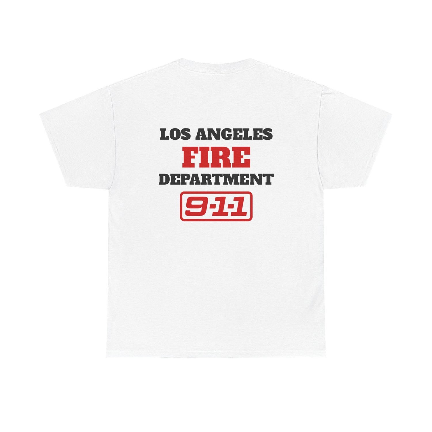 2 sided 9-1-1 Show Firefighter Tee, Unisex Heavy Cotton Tee for Firefighters, Perfect for 9-1-1 Enthusiasts, Bobby Nash, LA Fire