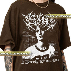 Limited Sombr Metal Style T-shirt, I Barely Know Her Album 2025 T-Shirt, Sombr World Tour 2025 Gift For Woman and Man Unisex T-Shirt