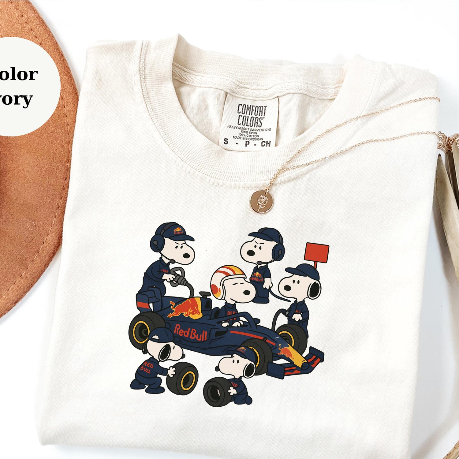 Snoopy Red Bull Pit Crew Shirt, Racing Fan Tee, Formula 1 Mechanic T-Shirt, F1 Race Lover Gift, Motorsport Fan Apparel